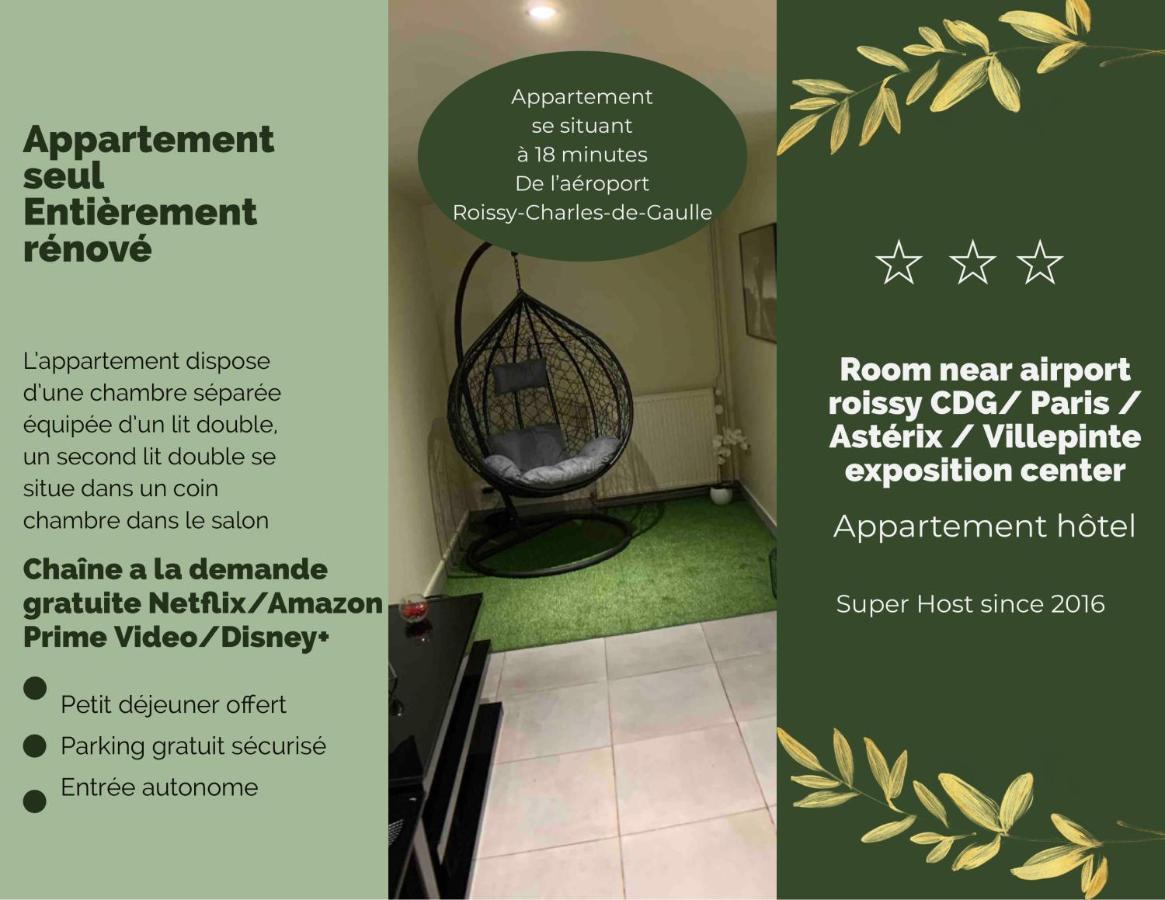 Appartement Cosy Proche Roissy Cdg Asterix Disneyland Paris Goussainville  Eksteriør billede